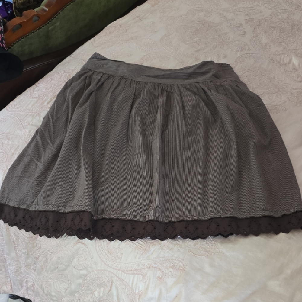 Merona White and Brown Bubble Mini Skirt Casual